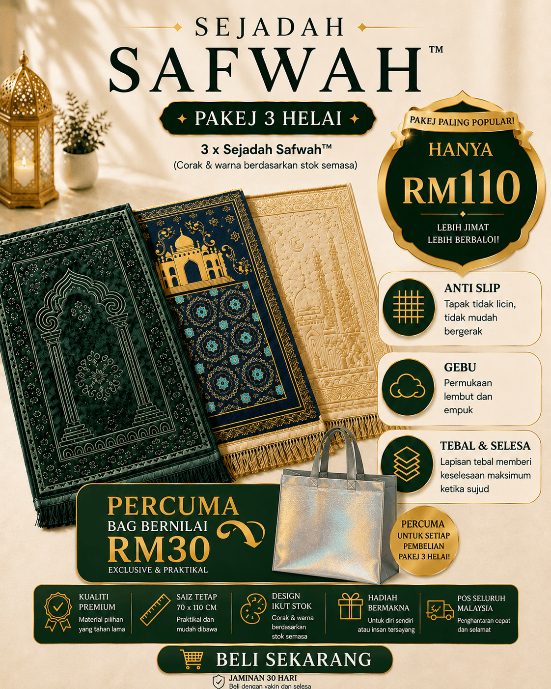 Mockup Pakej 3 Helai Sejadah Safwah