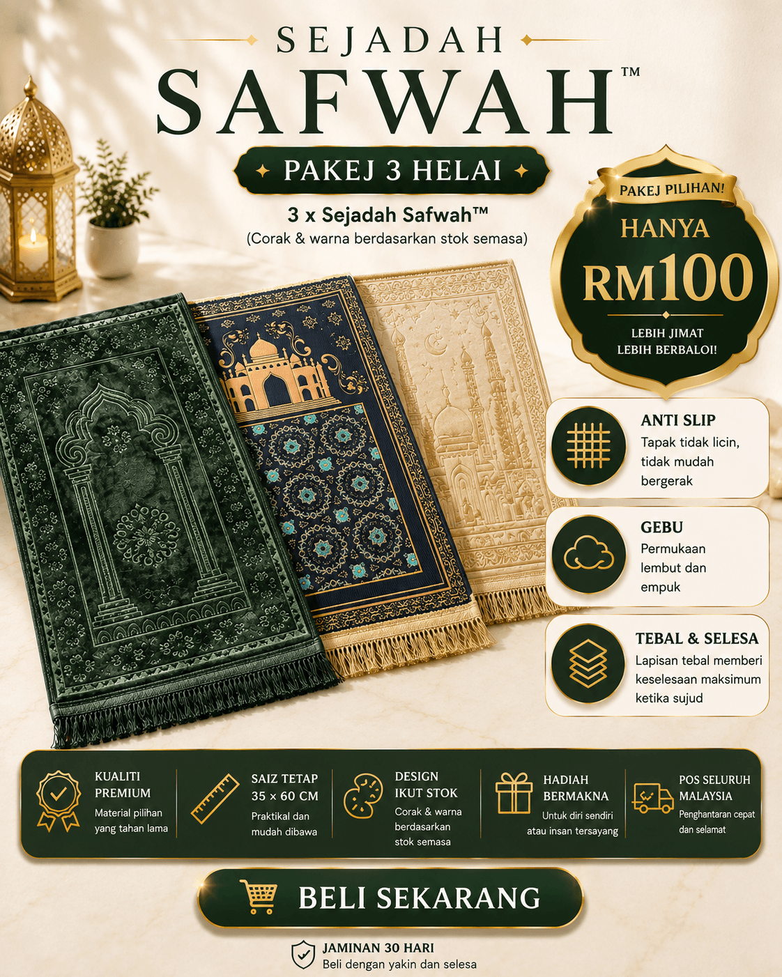 Mockup Pakej 3 Helai Sejadah Safwah